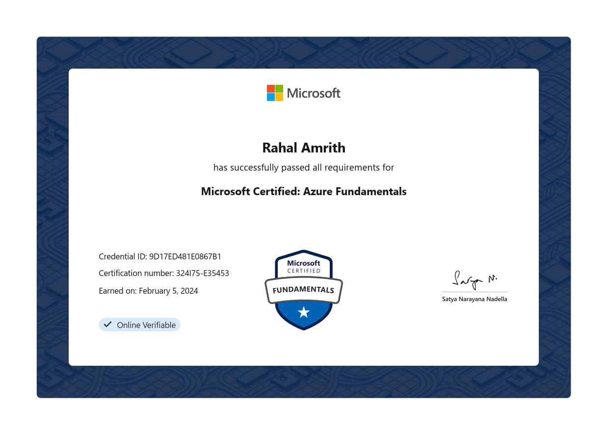 Microsoft Certified: Azure Fundamentals