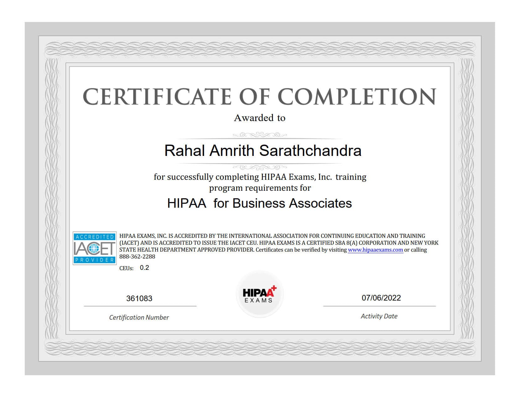 HIPAA for Business Associates